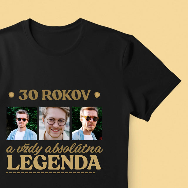 Fotokoláž: 30 Rokov A Vždy Legenda - Pánske Tričko
