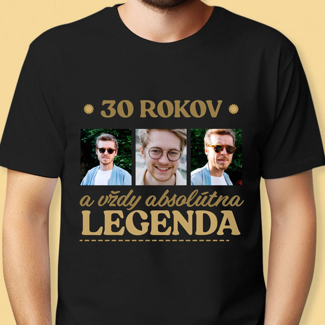 Fotokoláž: 30 Rokov A Vždy Legenda - Pánske Tričko