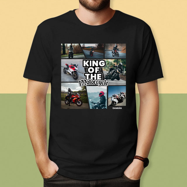 Fotokolaż: King Of The Motorcycle - Koszulka Męska z Nadrukiem | SK