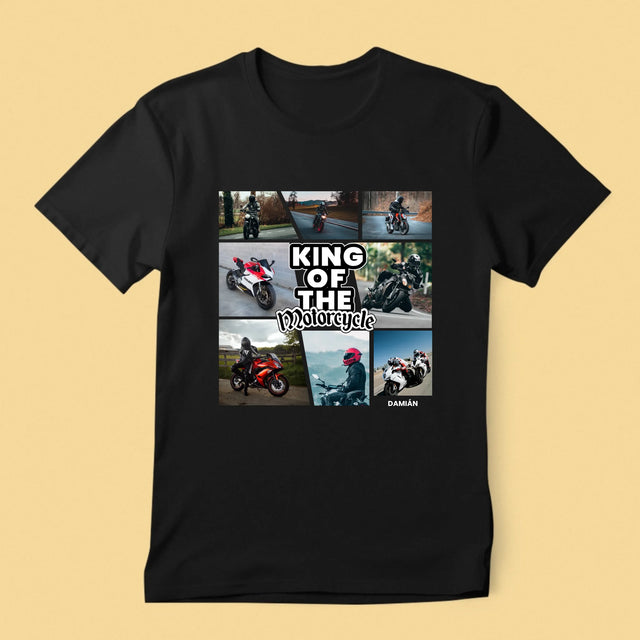 Fotokolaż: King Of The Motorcycle - Koszulka Męska z Nadrukiem | SK
