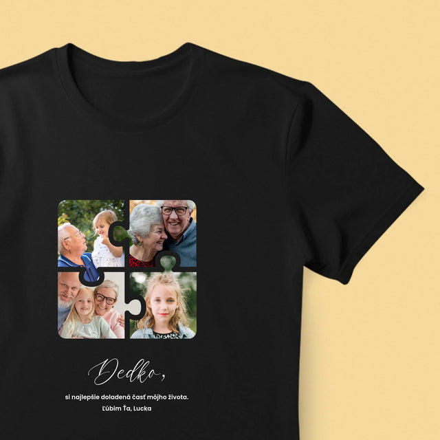 Fotokolaż: Puzzle Zdjęcia Dla Dziadka - Koszulka Męska | SK