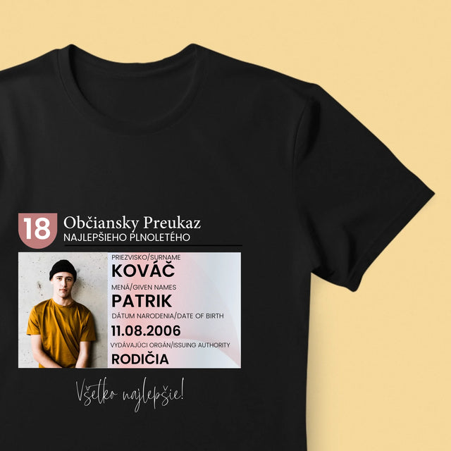 Zdjęcie i Podpis: Dowód Osobisty - Koszulka Męska | SK