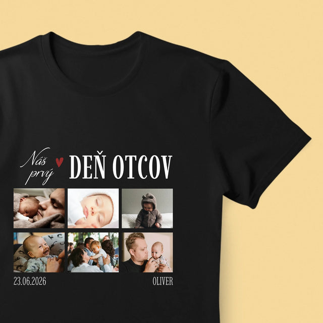 Fotokoláž: Náš Prvý Deň Otcov Srdce - Pánske Tričko