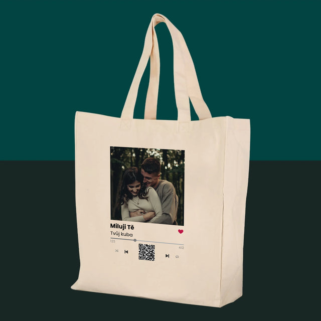 Zdjęcie i Podpis: Spotify z Kodem Qr - Torba Płócienna | CZ