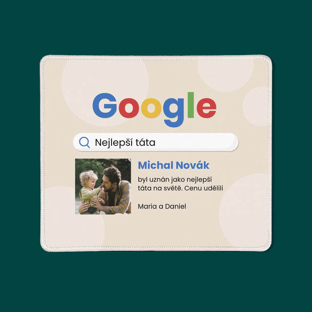 Zdjęcie i Podpis: Najlepszy Tata Wynik Google - Podkładka Pod Myszkę | CZ