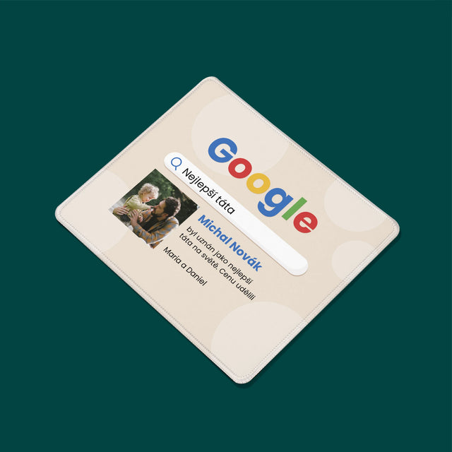 Zdjęcie i Podpis: Najlepszy Tata Wynik Google - Podkładka Pod Myszkę | CZ