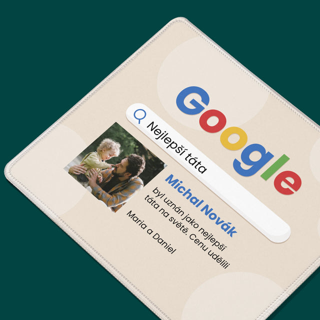 Zdjęcie i Podpis: Najlepszy Tata Wynik Google - Podkładka Pod Myszkę | CZ