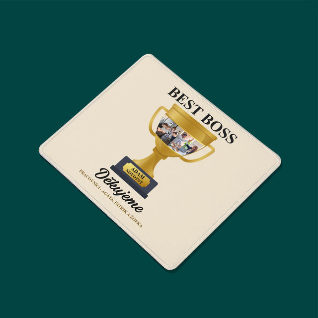 Fotokoláž: Best Boss Pohár - Podložka pod myš | SK
