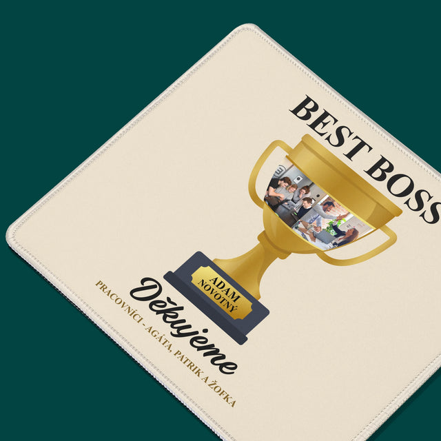 Fotokoláž: Best Boss Pohár - Podložka pod myš | SK