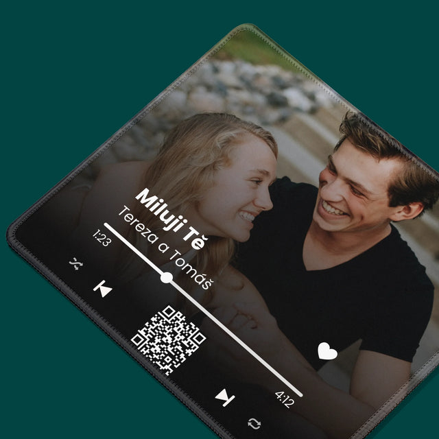 Zdjęcie i Podpis: Wasza Piosenka Kod Qr - Podkładka Pod Myszkę | CZ