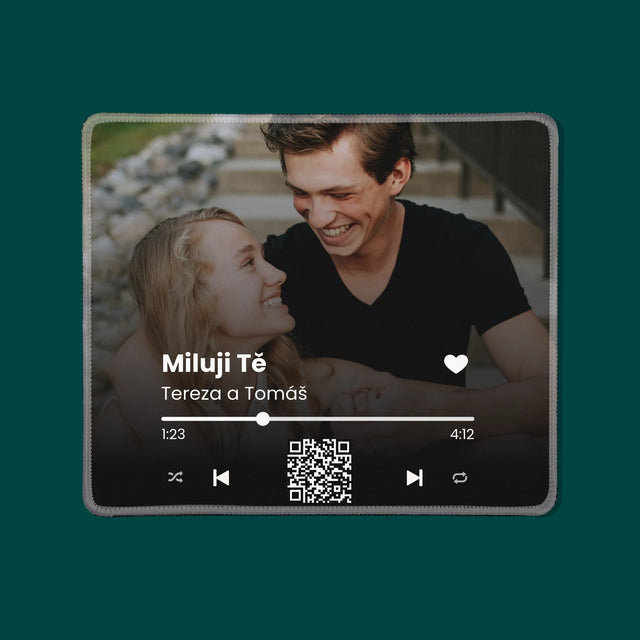 Zdjęcie i Podpis: Wasza Piosenka Kod Qr - Podkładka Pod Myszkę | CZ