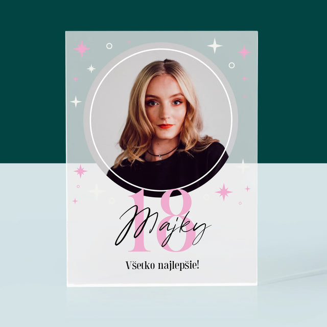 Fotografia A Podpis: 18 Hviezdy - Akrylový Blok (Vertikálne)