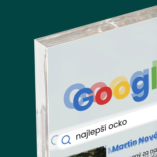 Fotografia A Podpis: Najlepší Ocko Výsledok Google - Akrylový Blok (Vertikálne)