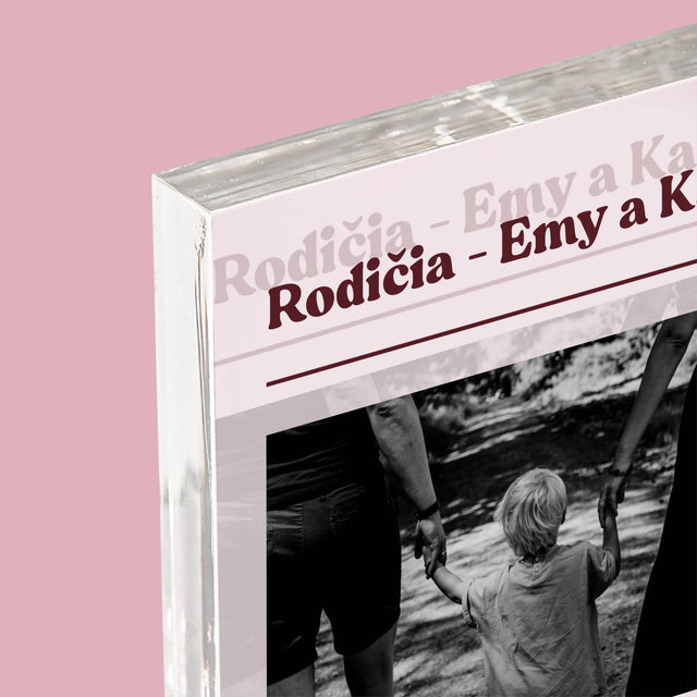 Fotografia A Podpis: Rodičia Definícia Ich Lásky - Akrylový Blok (Vertikálne)