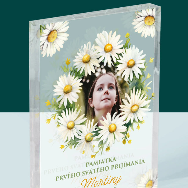 Fotografia A Podpis: Pamiatka 1. Sv Prijímania Sedmokrásky - Akrylový Blok (Vertikálne)