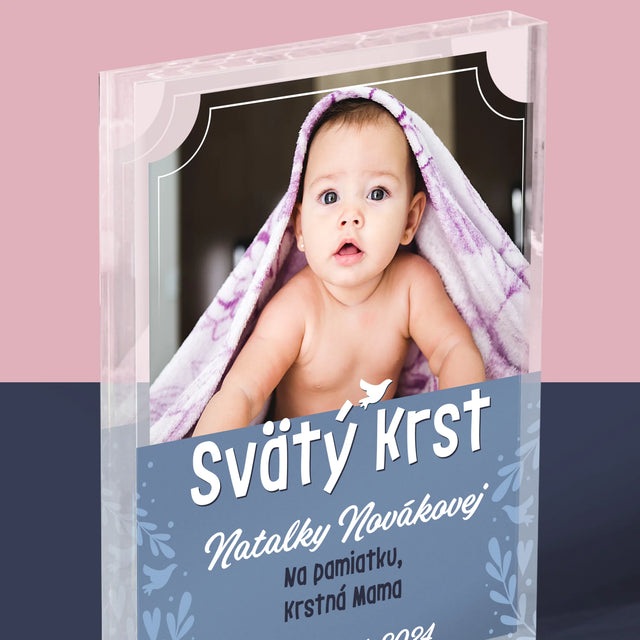 Fotografia A Podpis: Svätý Krst - Akrylový Blok (Vertikálne)