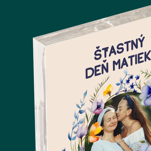 Fotografia A Podpis: Šťastný Deň Matiek - Akrylový Blok (Vertikálne)