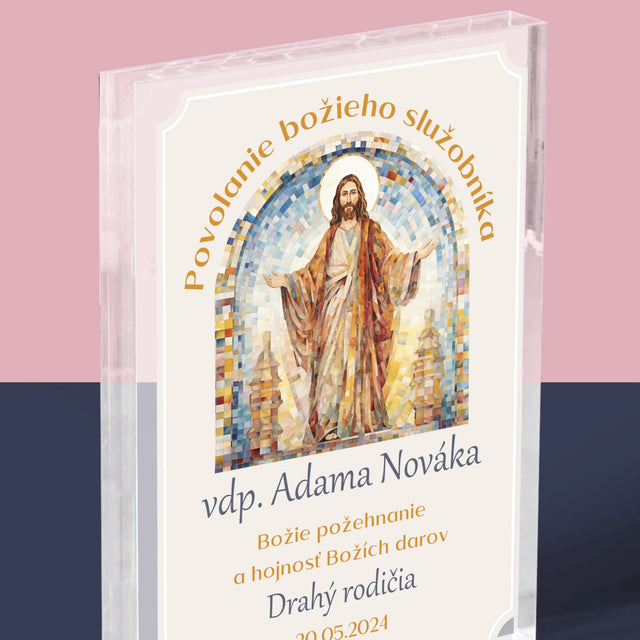 Meno A Podpis: Povolanie Božieho Služobníka - Akrylový Blok (Vertikálne)