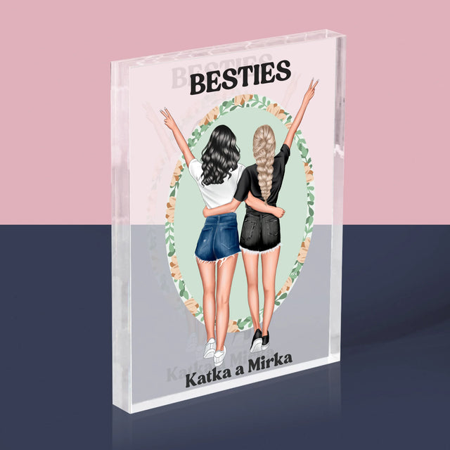 Tvorenie Postavy: Best Friends - Akrylový Blok (Vertikálne)