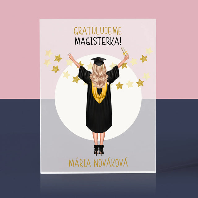Tvorenie Postavy: Konečne Magister! - Akrylový Blok (Vertikálne)