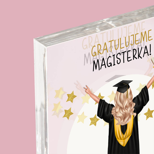 Tvorenie Postavy: Konečne Magister! - Akrylový Blok (Vertikálne)