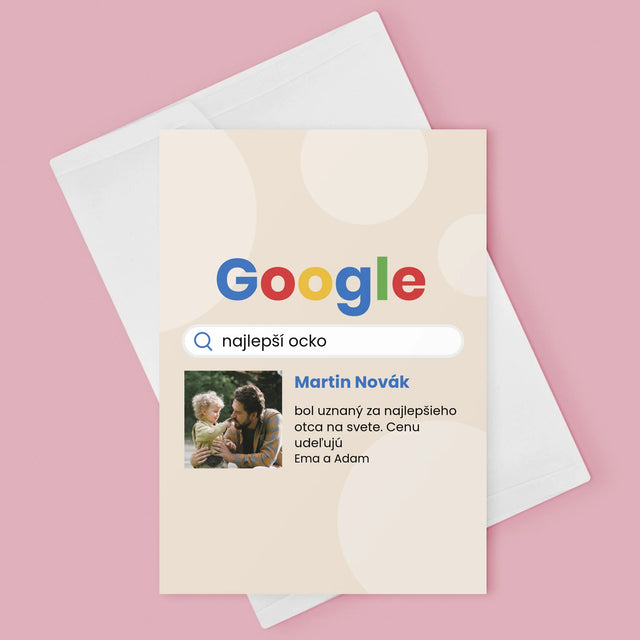 Fotografia A Podpis: Najlepší Ocko Výsledok Google - Kartička S Prianiami