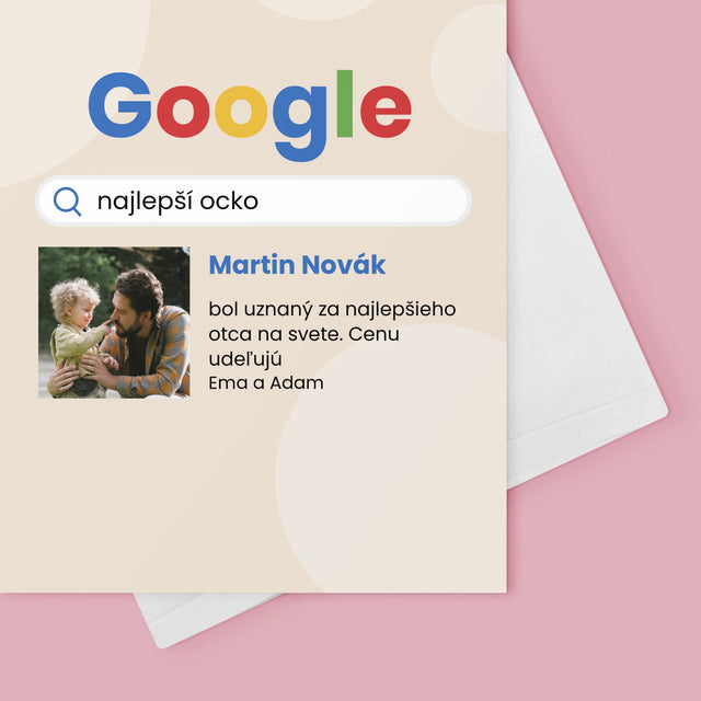 Fotografia A Podpis: Najlepší Ocko Výsledok Google - Kartička S Prianiami