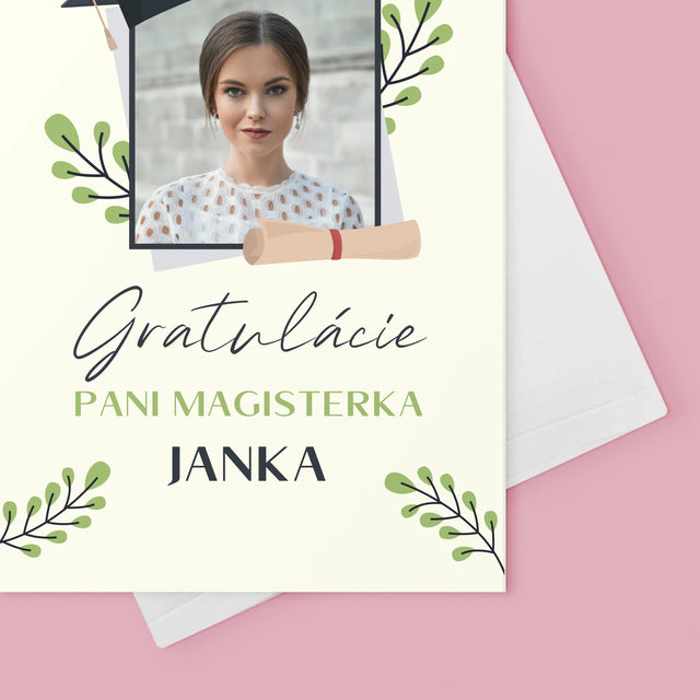 Fotografia A Podpis: Gratulácie Magisterka - Kartička S Prianiami