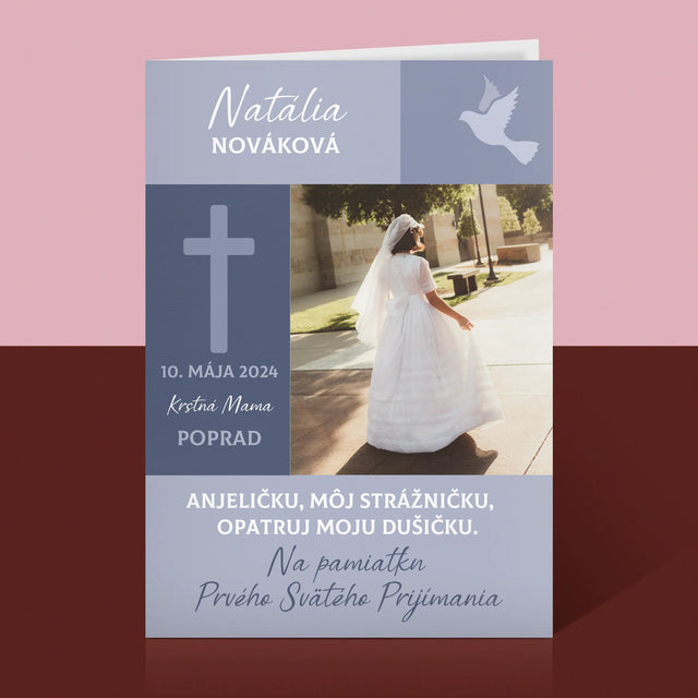 Fotografia A Podpis: Strážny Anjel 1. Sv Príjimanie - Kartička S Prianiami
