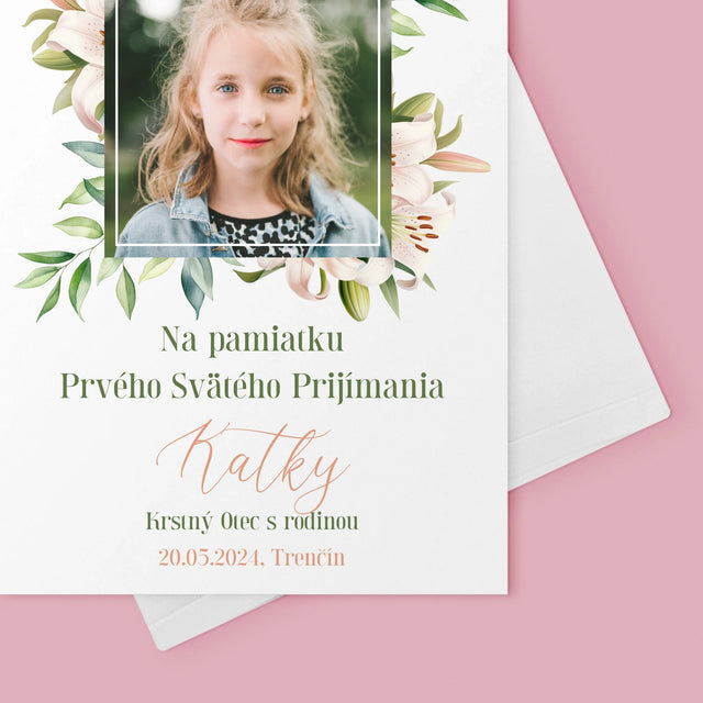 Fotografia A Podpis: Na Pamiatku 1. Sv Prijímania - Kartička S Prianiami