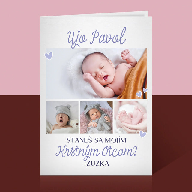 Fotokoláž: Staneš Sa Mojím Krstným - Kartička S Prianiami