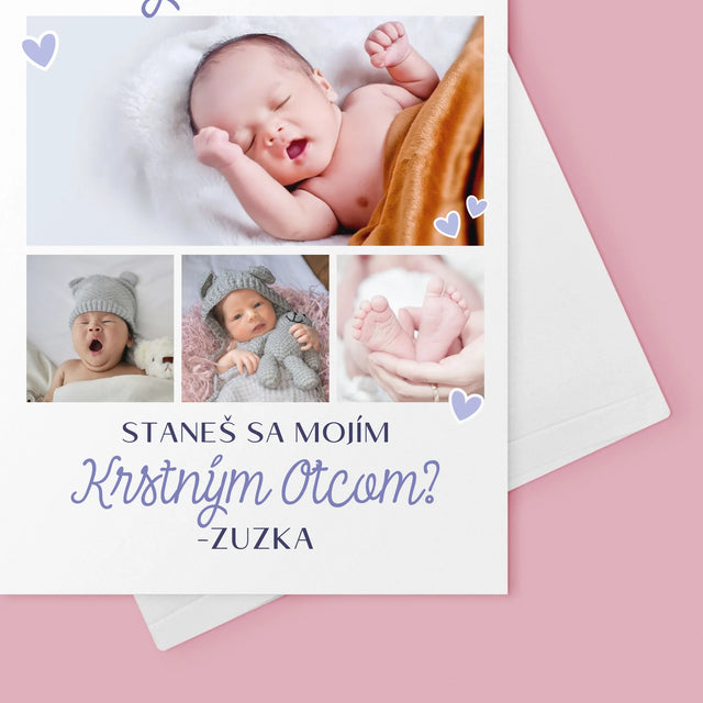 Fotokoláž: Staneš Sa Mojím Krstným - Kartička S Prianiami