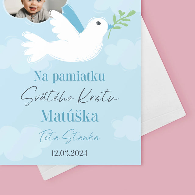 Fotografia A Podpis: Pamiatka Krstu Holubica  - Kartička S Prianiami