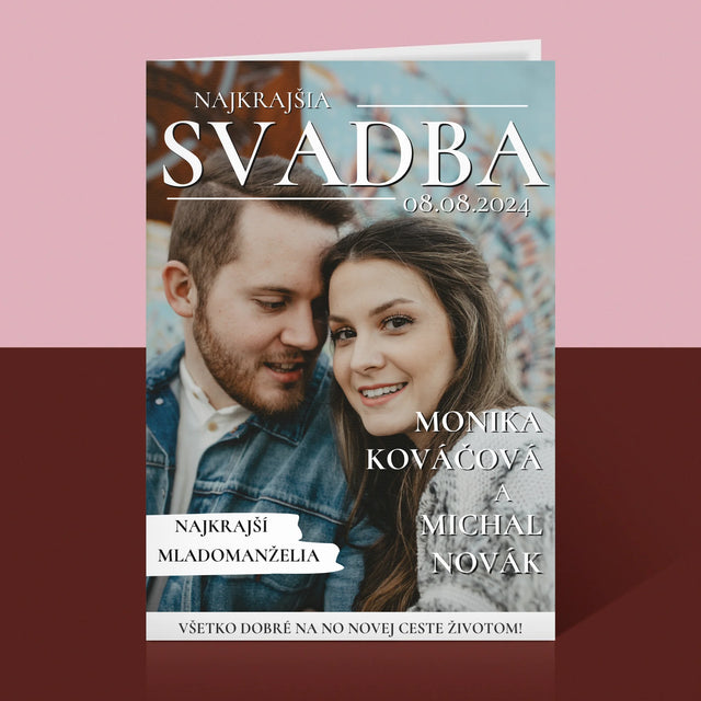 Obálka Časopisu: Najkrajšia Svadba - Kartička S Prianiami