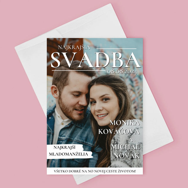 Obálka Časopisu: Najkrajšia Svadba - Kartička S Prianiami