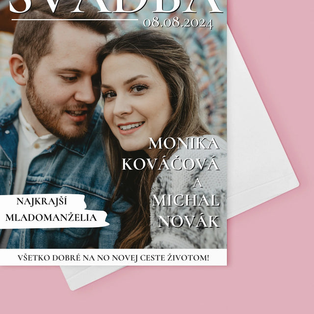 Obálka Časopisu: Najkrajšia Svadba - Kartička S Prianiami
