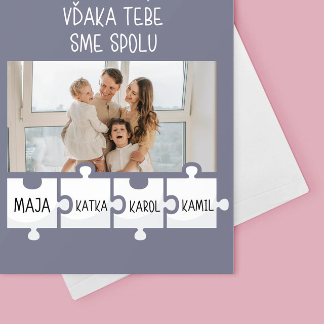 Fotografia A Podpis: Otec, Vďaka Tebe Sme Spolu - Kartička S Prianiami