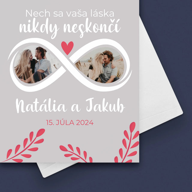 Fotokoláž: Nech Sa Vaša Láska Nikdy Neskončí - Kartička S Prianiami