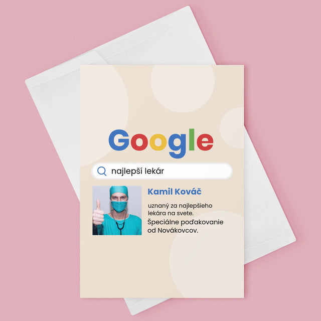 Fotografia A Podpis: Najlepší Lekár Výsledok Google - Kartička S Prianiami