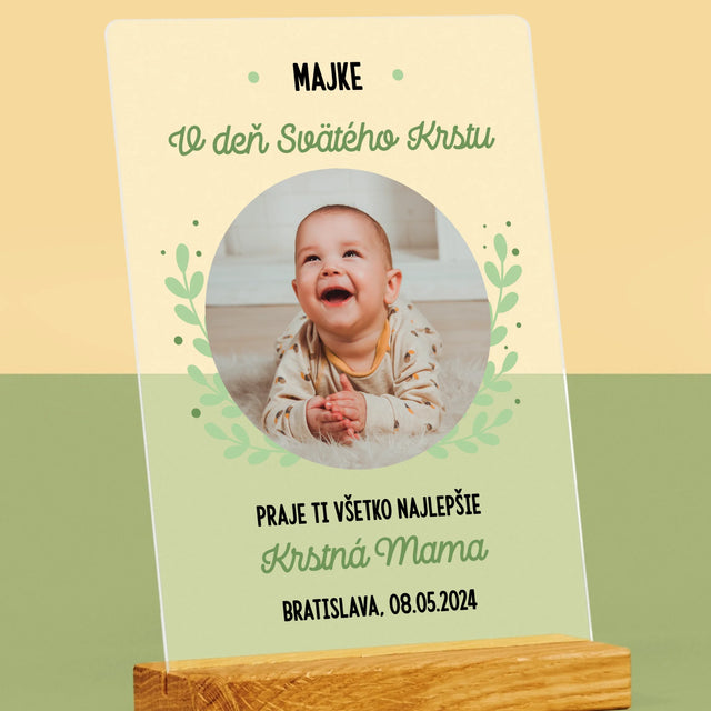 Fotografia A Podpis: Pri Príležitosti Svätého Krstu - Tlač Na Akrylové Sklo (Vertikálne)