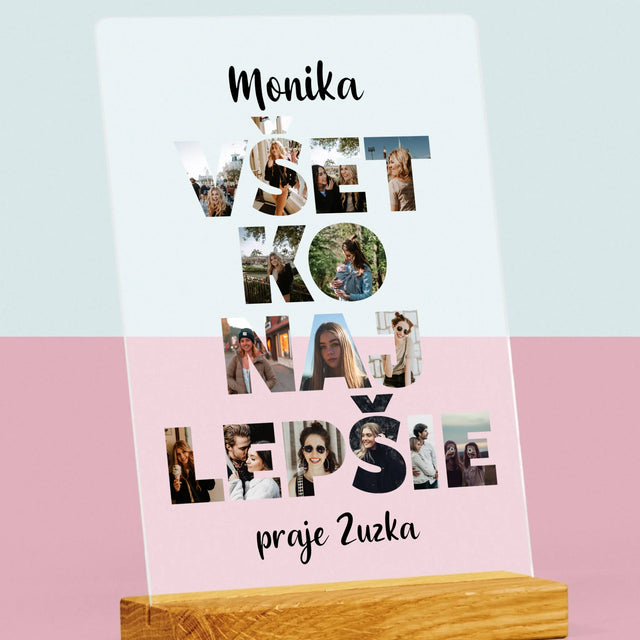 Slovo Z Fotografií: Všetko Najlepšie Z Tvojich Fotografií - Tlač Na Akrylové Sklo (Vertikálne)