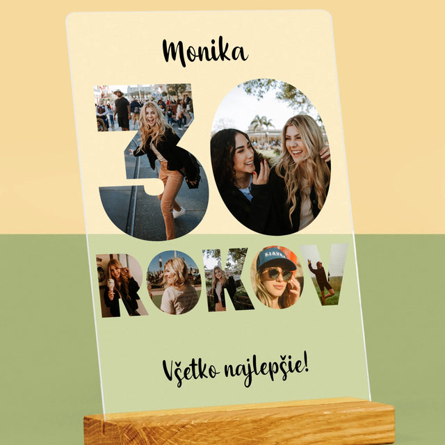 Slovo Z Fotografií: 30 Rokov Z Tvojich Fotografií - Tlač Na Akrylové Sklo (Vertikálne)