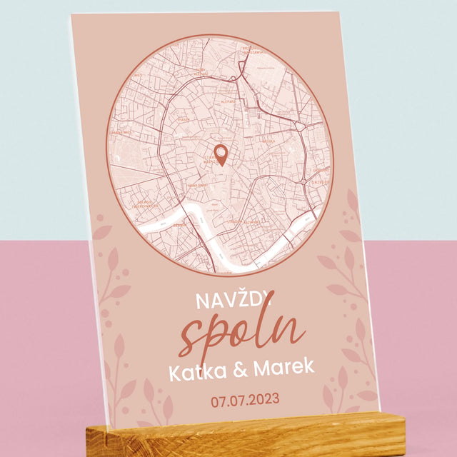 Mapa Mesta: Mapa Mesta: Kde Sa To Začalo - Tlač Na Akrylové Sklo (Vertikálne)