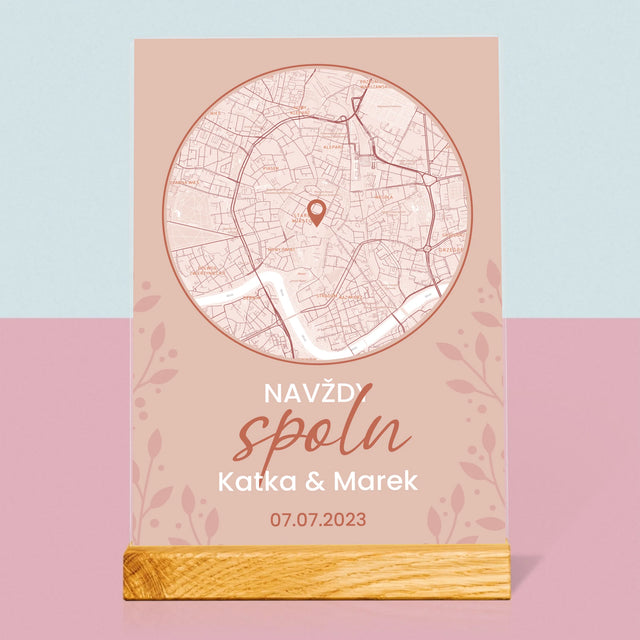 Mapa Mesta: Mapa Mesta: Kde Sa To Začalo - Tlač Na Akrylové Sklo (Vertikálne)
