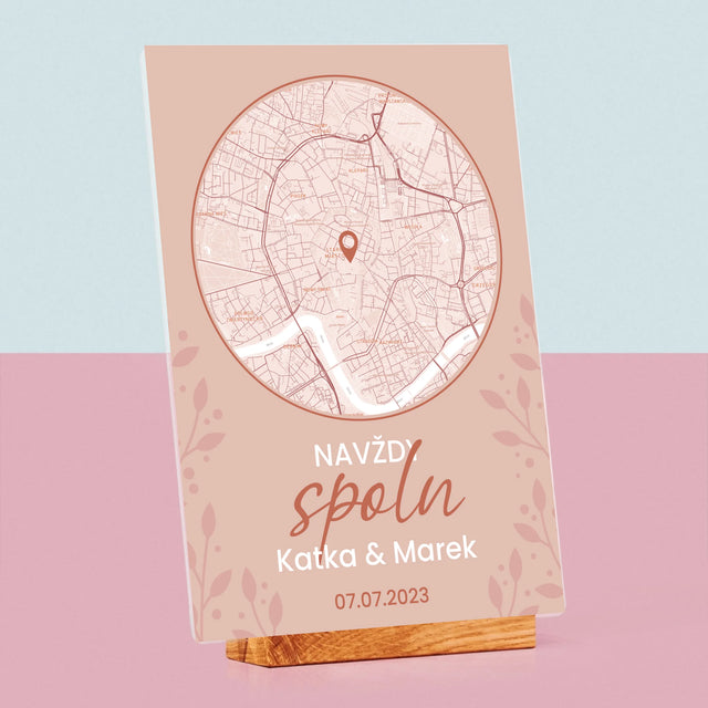 Mapa Mesta: Mapa Mesta: Kde Sa To Začalo - Tlač Na Akrylové Sklo (Vertikálne)
