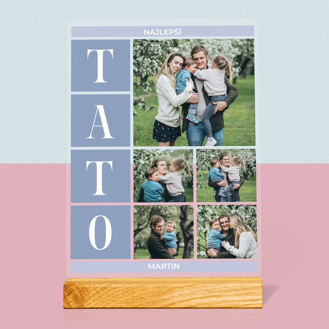 Fotokoláž: Najlepší Tato Koláž - Tlač Na Akrylové Sklo (Vertikálne)