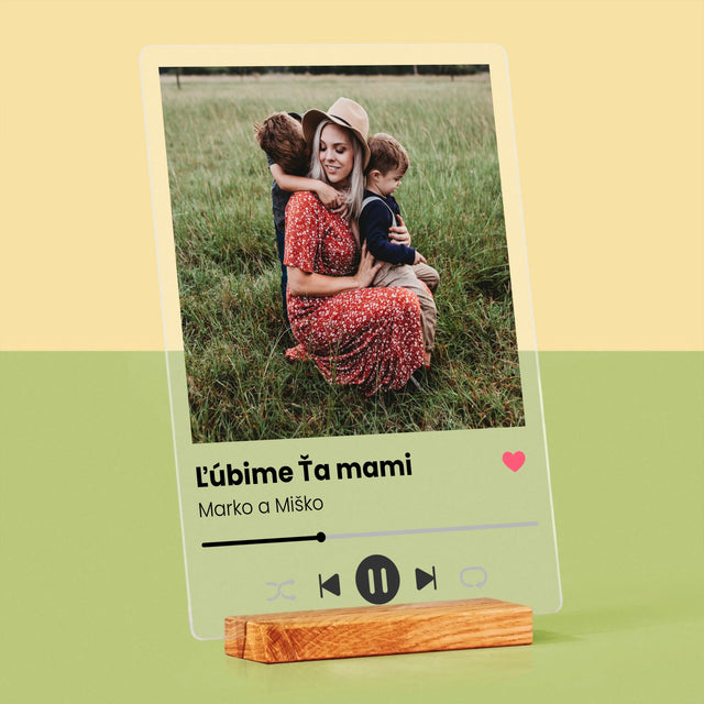 Fotografia A Podpis: Ľúbime Ťa Mami - Tlač Na Akrylové Sklo (Vertikálne)