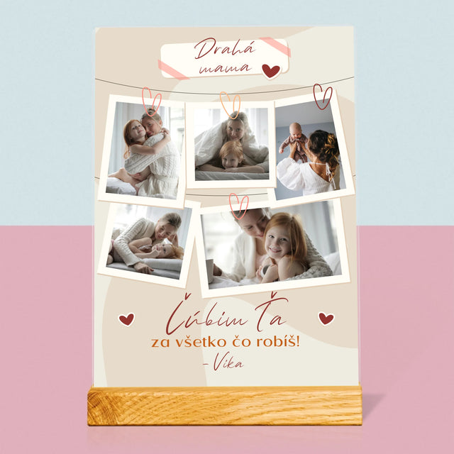 Fotokoláž: Ľúbim Ťa Mama Fotografie - Tlač Na Akrylové Sklo (Vertikálne)