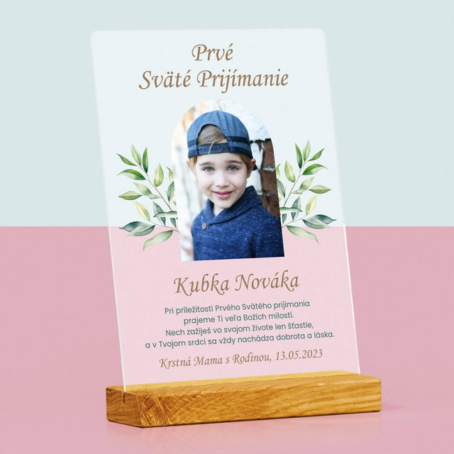 Fotografia A Podpis: Prvé Sväté Prijímanie Venovanie - Tlač Na Akrylové Sklo (Vertikálne)