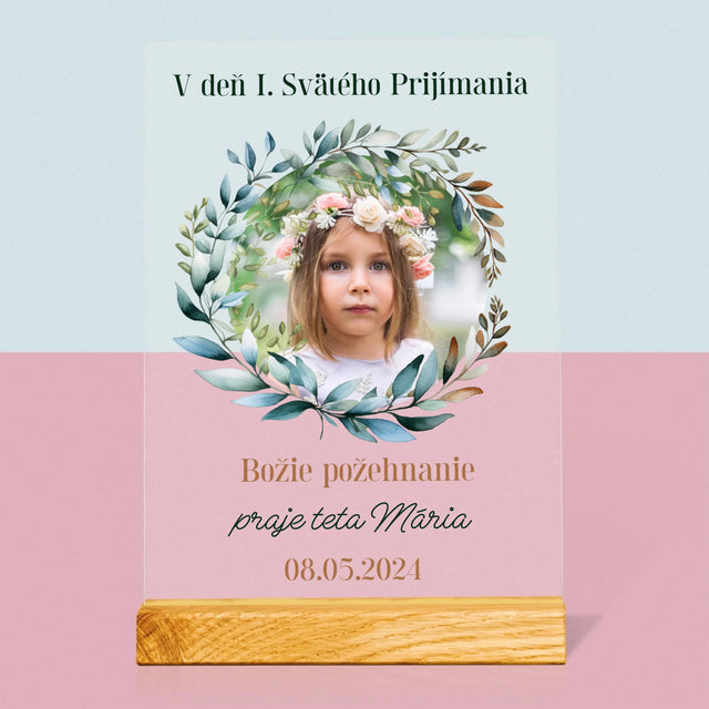 Fotografia A Podpis: V Deň I. Svätého Prijímania - Tlač Na Akrylové Sklo (Vertikálne)